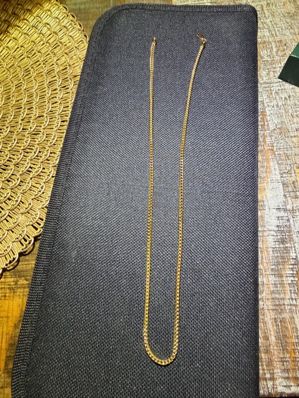 18K Solid Yellow Gold Franco Chain Necklace 5.8G750 Stamped " Italy